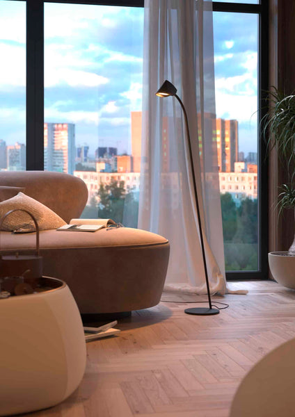 Lámparas de pie negras