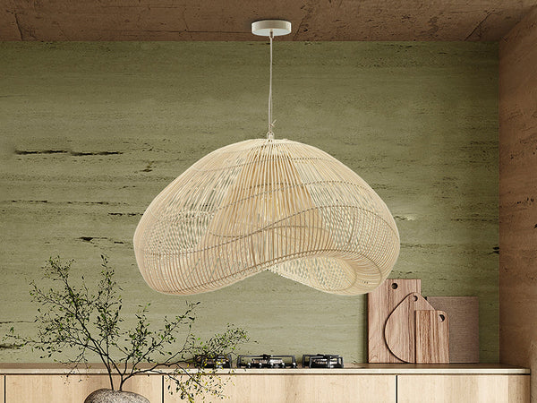 Wicker ceiling lamps