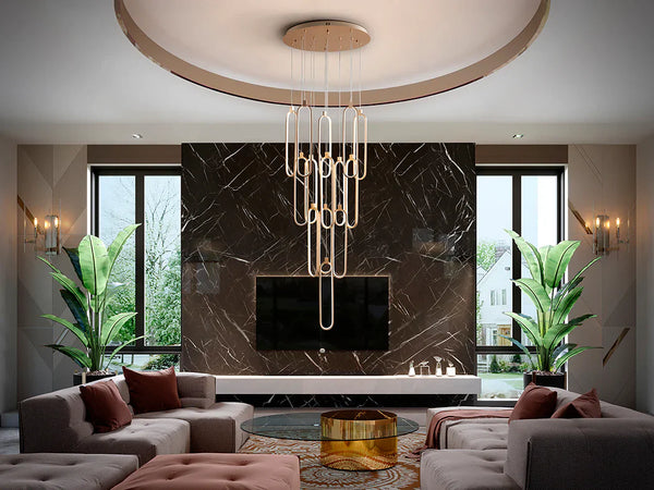 Lámparas grandes doradas