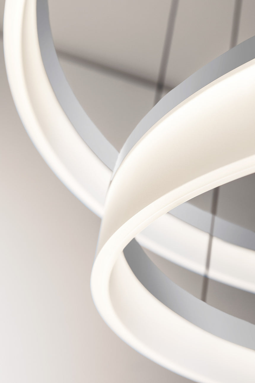 LedsC4 Lámpara de techo colgante Circ Ø800 + Ø1000 LED 72 blanco cálido blanco 00-3648-BW-M3