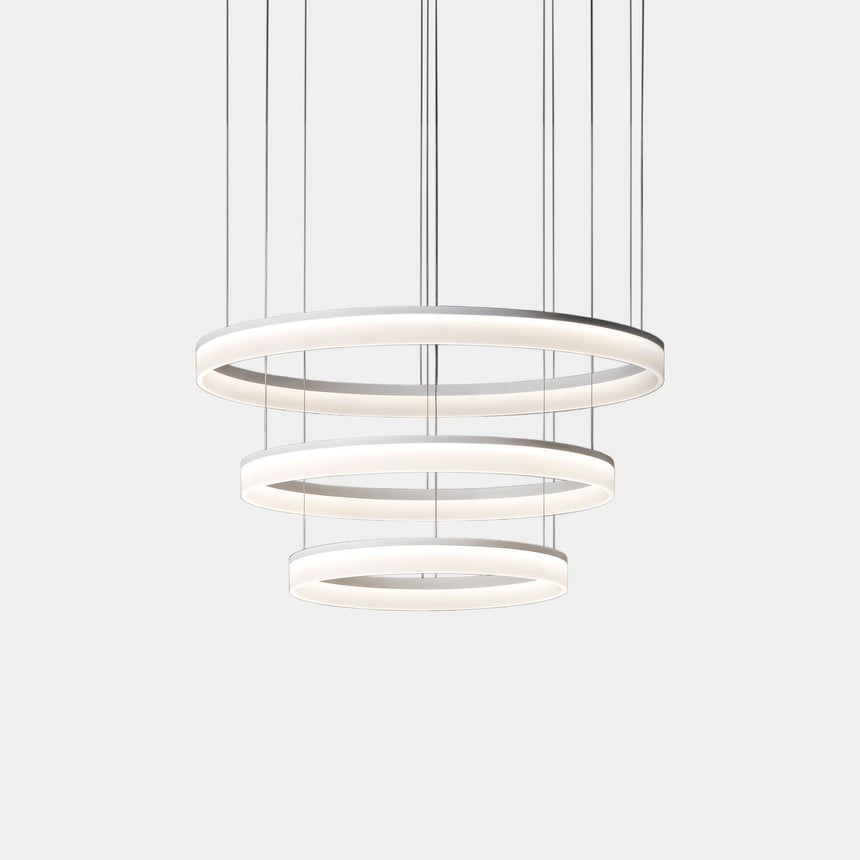 LedsC4 Lámpara de techo colgante Circ Ø600 + Ø800 + Ø1000 LED 94 blanco cálido blanco 00-3649-BW-M3