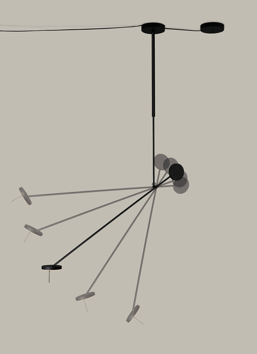 LedsC4 Lámpara de techo colgante Invisible Single Adjustable LED blanco cálido Phase Cut N 00-5694-05-05