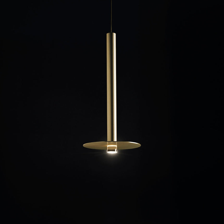 LedsC4 Candle Pendant Ceiling Lamp 1 Light Surface LED Brass 16 00-6017-27-27