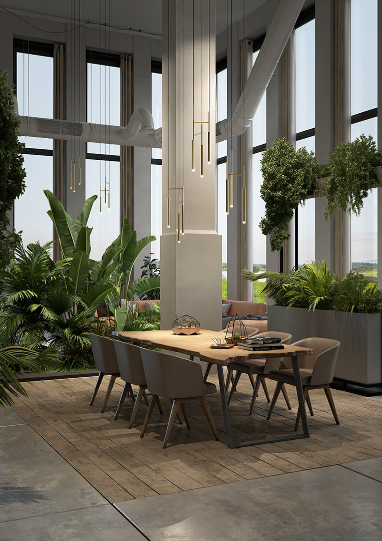 LedsC4 Lámpara de techo colgante Candle Triplex LED Phase Cut Latonado 00-6021-27-27