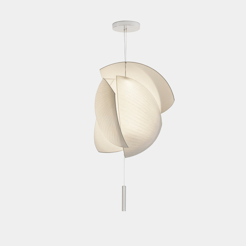 LedsC4 Voiles Big Surface LED Pendant Ceiling Lamp Warm White DALI Chrome 00-6305-21-14