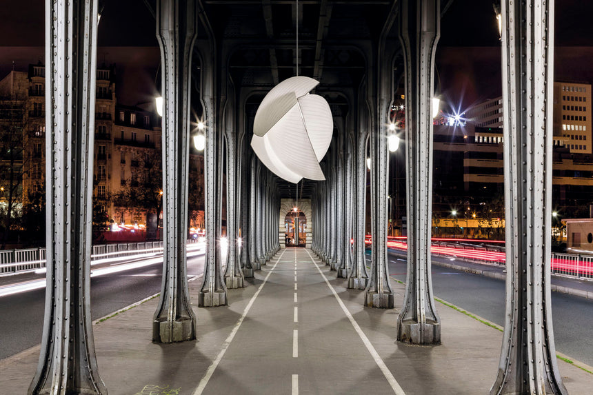 LedsC4 Lámpara de techo colgante Voiles LED blanco cálido Phase Cut cromo 00-6306-21-14