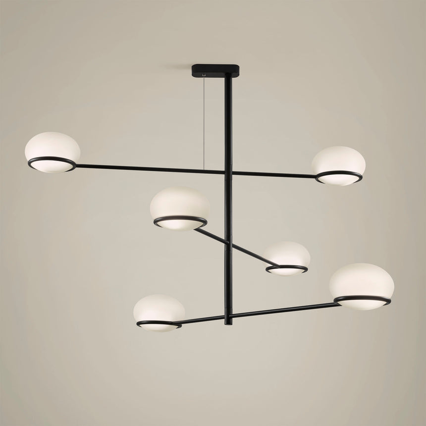 LedsC4 Coco Pendant lamp black balls 6 lights E14 00-7986-05-M1