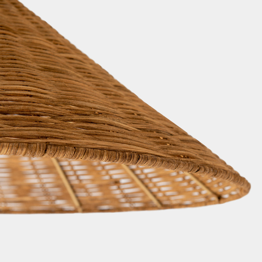 LedsC4 Caribe Pendant Ceiling Lamp Ø600 E27 15 Black Natural Rattan 00-8110-05-ES