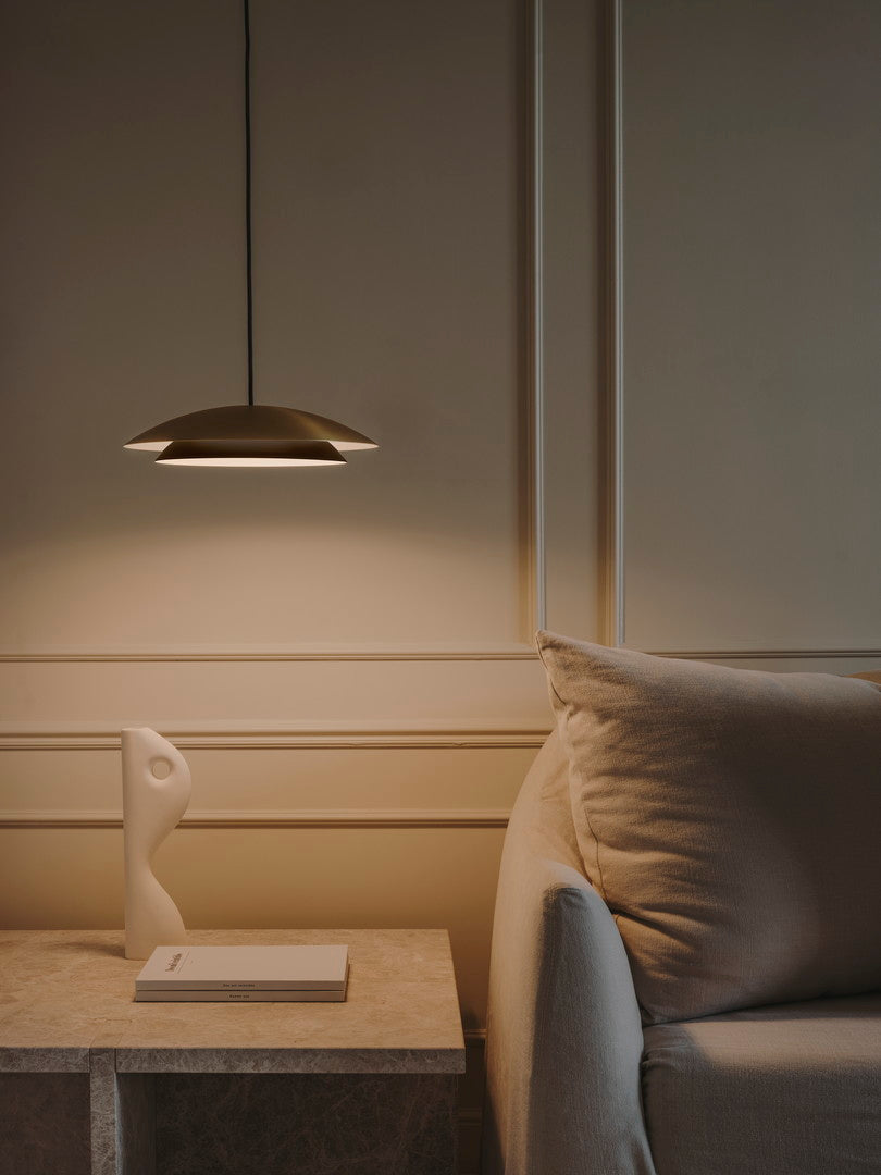 LedsC4 Noway Small LED Pendant Ceiling Lamp Matte Gold 00-8391-DN-05