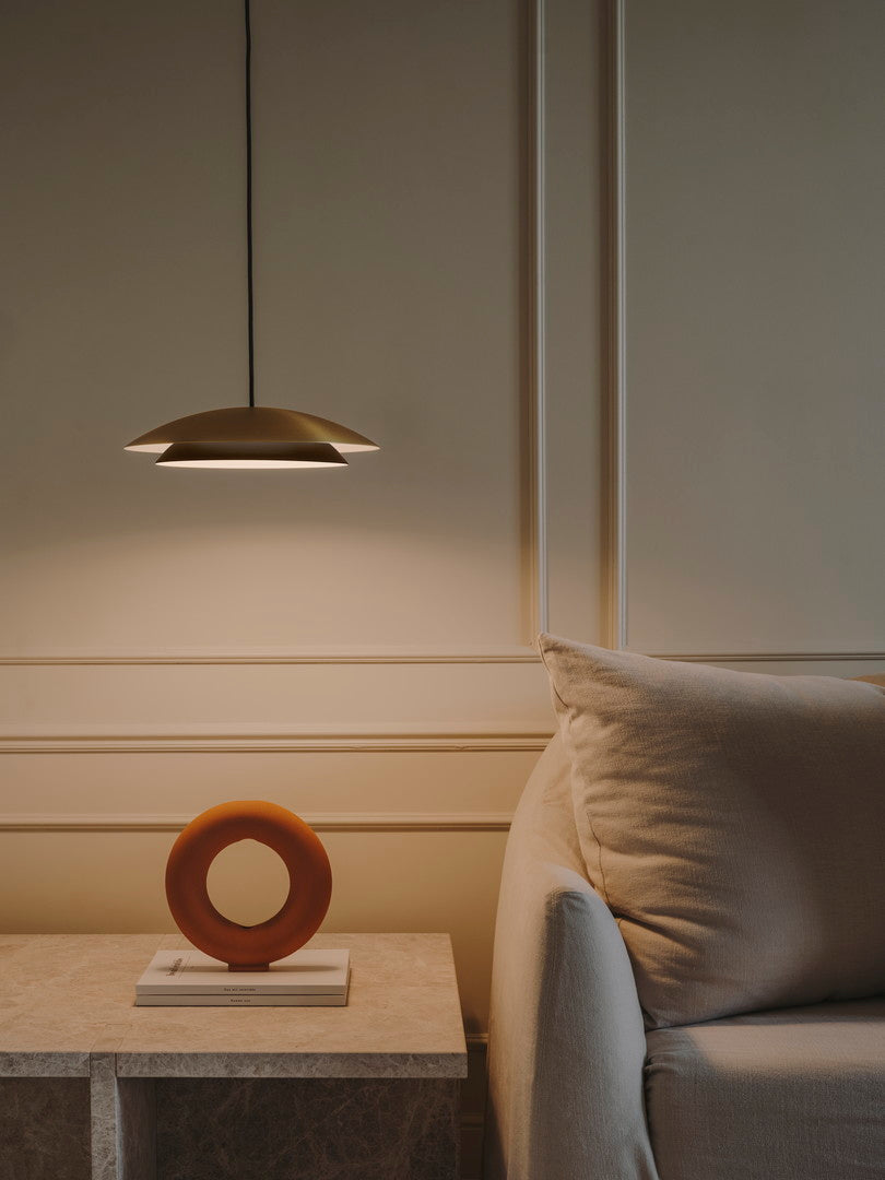 LedsC4 Noway Small LED Pendant Ceiling Lamp Matte Gold 00-8391-DN-05