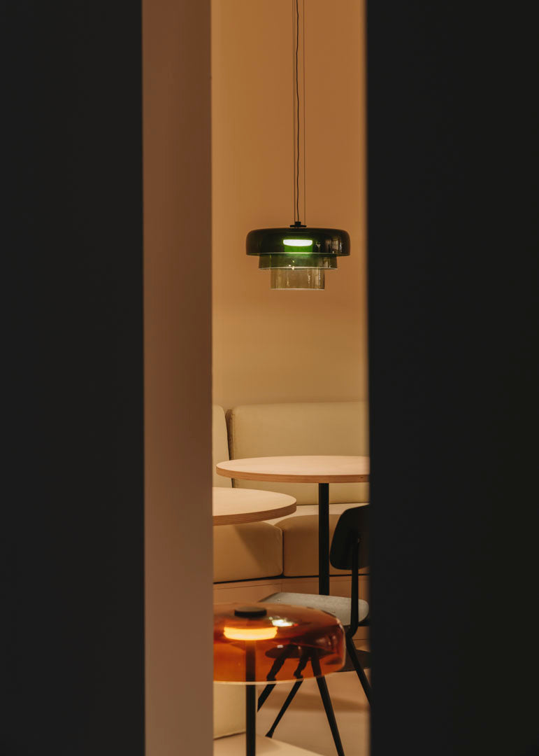 LedsC4 Lámpara de techo colgante Levels 3 42cm verde LED 00-A041-05-08