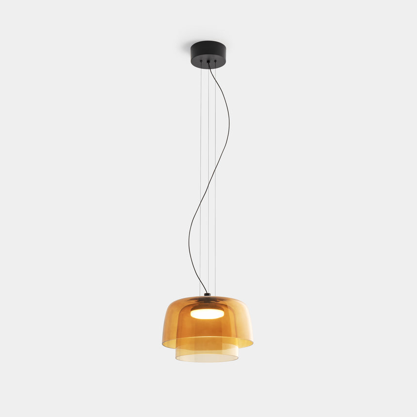 LedsC4 Levels 2-light pendant lamp Ø32cm + Ø22cm LED 19 Casambi Neg 00-A051-05-15
