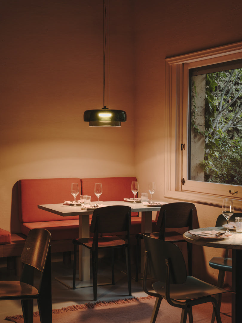 LedsC4 Lámpara de techo colgante Levels 2 42cm verde LED regulable Casambi 00-A052-05-08