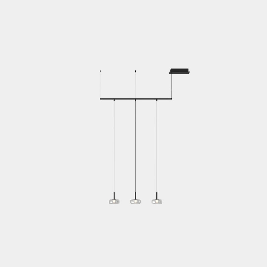 Lámpara de techo colgante LedsC4 Tubs Modular Pendant Track with 3 Ceilings LED 00-A112-05-M1