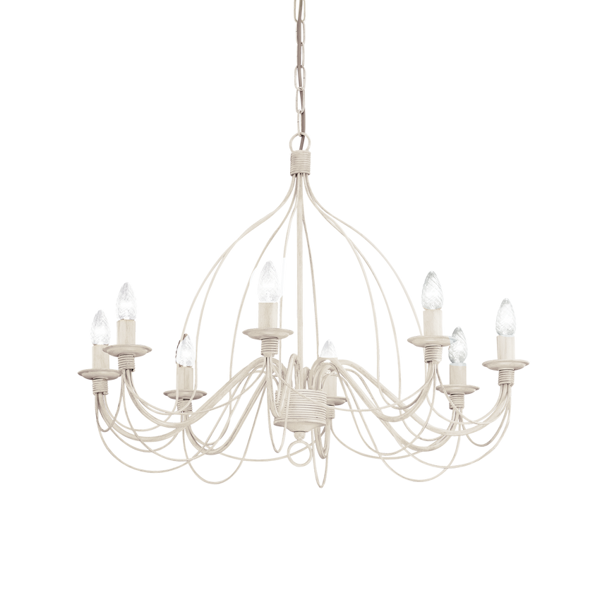 Lámpara colgante Ideal Lux Corte blanco 8 luces 320W Ø80cm 005898