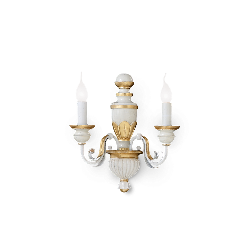 Aplique de pared Ideal Lux Firenze blanco 2 luces 80W Ø33cm 012902