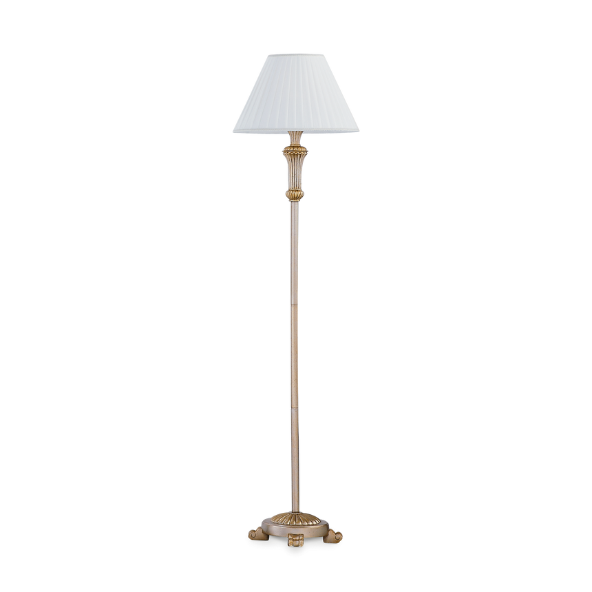 Lámpara de pie Ideal Lux Firenze dorado tela 60W 165cm 020877