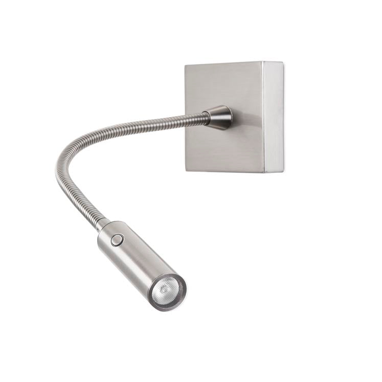 LedsC4 Aplique de pared luz de lectura Tip LED 3000K Touch Dimming Níquel Satinado 05-5296-81-81
