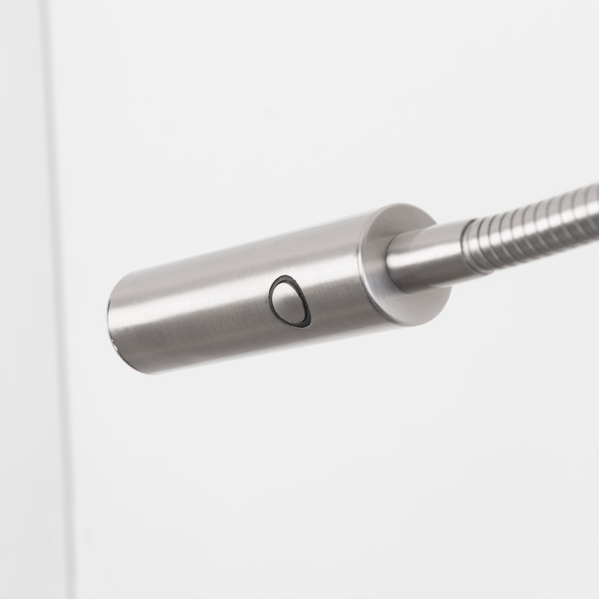 LedsC4 Aplique de pared luz de lectura Tip LED 3000K Touch Dimming Níquel Satinado 05-5296-81-81