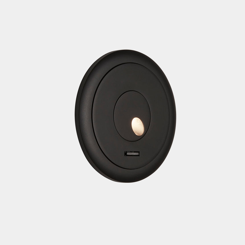 LedsC4 Aplique de pared luz de lectura Radar LED 3000K Negro 05-6488-60-60