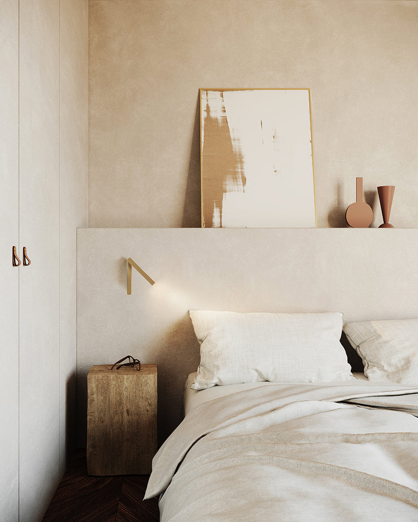 LedsC4 Wall light reading light Hall Slim Reader LED matt gold 05-8510-DN-DN