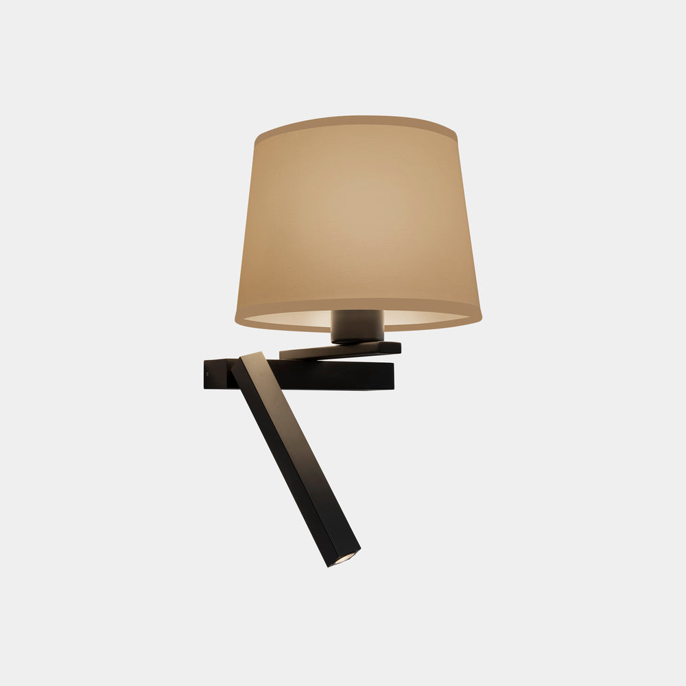 LedsC4 Wall Lamp Hall Slim Screen Right LED E27 17.4 Warm White - 2700K Black 05-8511-05-82