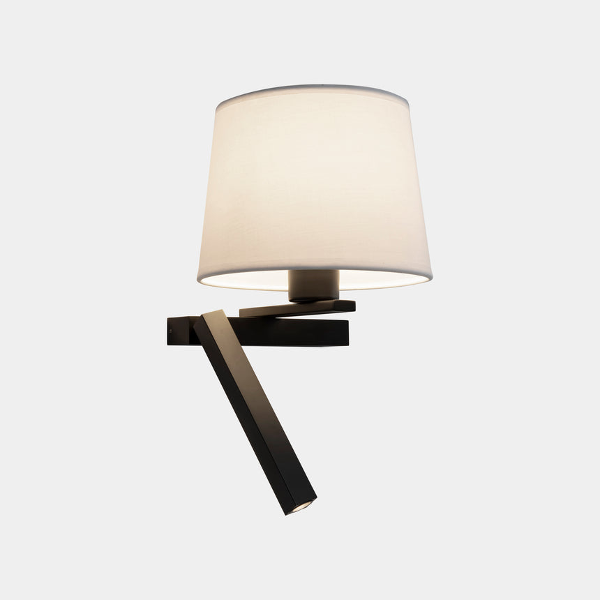 LedsC4 Wall Lamp Hall Slim Screen Right LED E27 17.4 Warm White - 2700K Black 05-8511-05-82