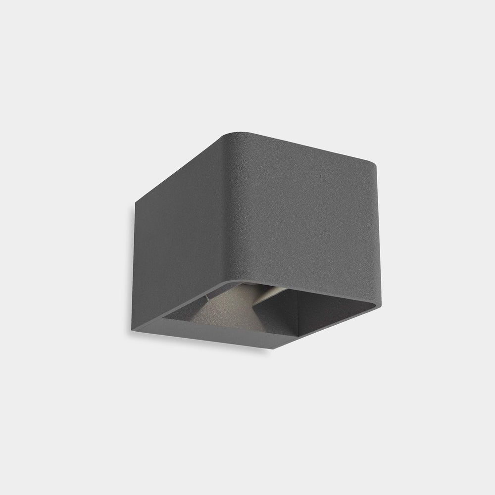 LedsC4 Wilson square LED wall light, warm white, urban grey, 62 05-9683-Z5-CL