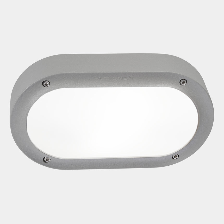 LedsC4 Aplique IP65 Basic Oval E27 15 Gris 05-9886-34-M1
