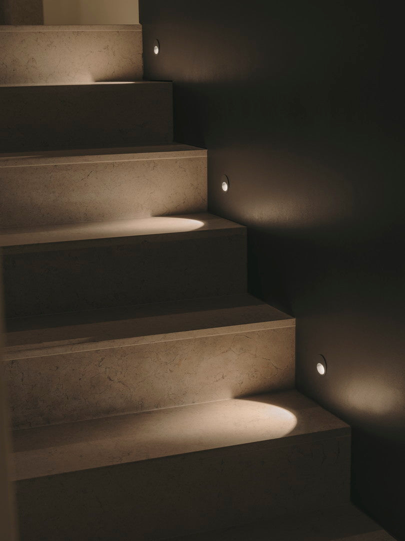 LedsC4 Recessed Wall IP66 Bat Round Oval LED 2.2 Warm White - 3000K Gray Urba 05-E014-Z5-CL