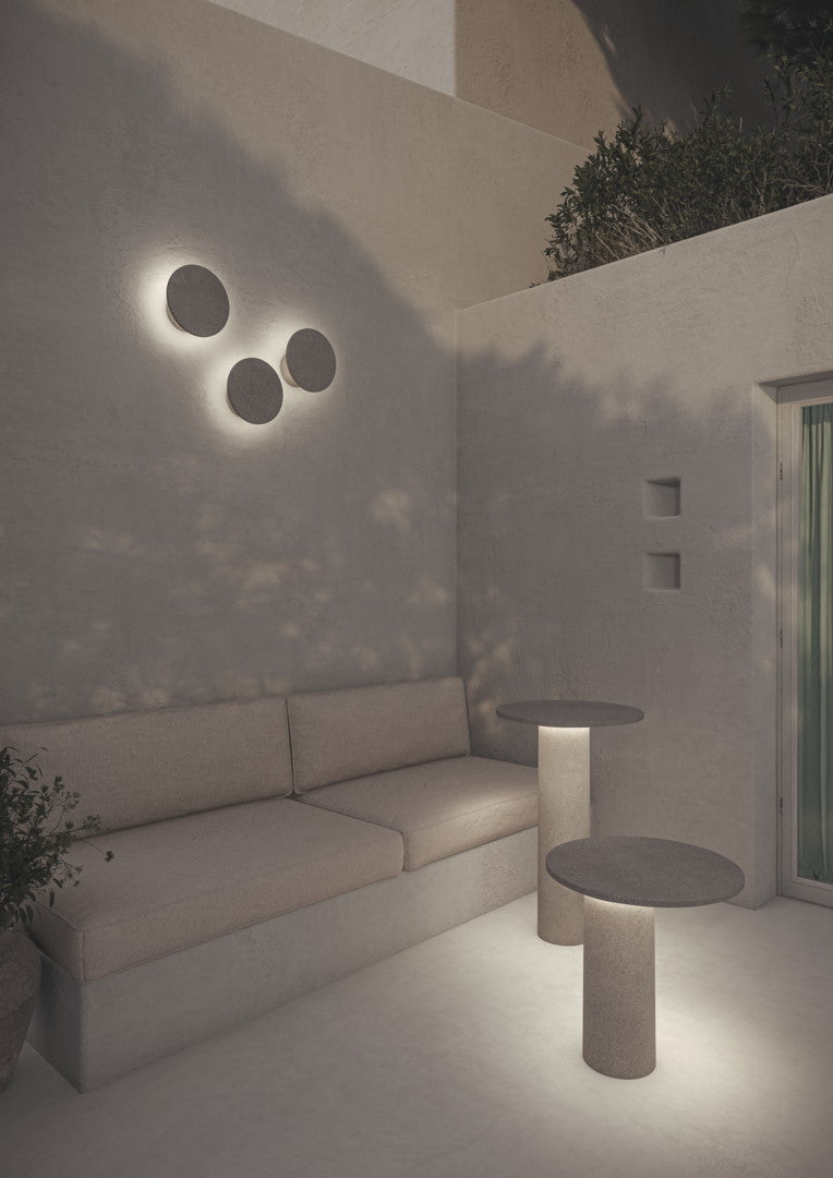 LedsC4 Moal LED warm white cement wall light 05-E087-DC-CL