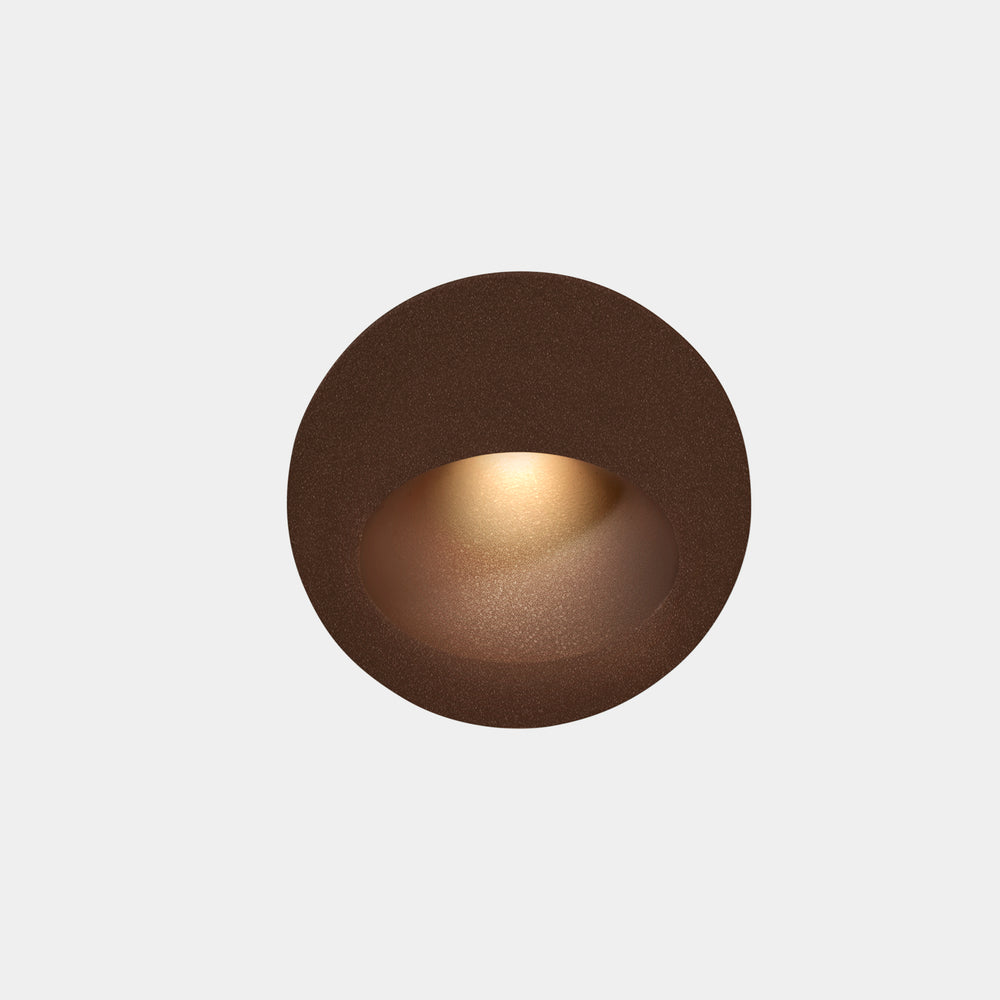 LedsC4 Recessed Wall Light IP66 Bat Round Oval LED 3 3000K Brown 77Lm 05-E108-J6-CL