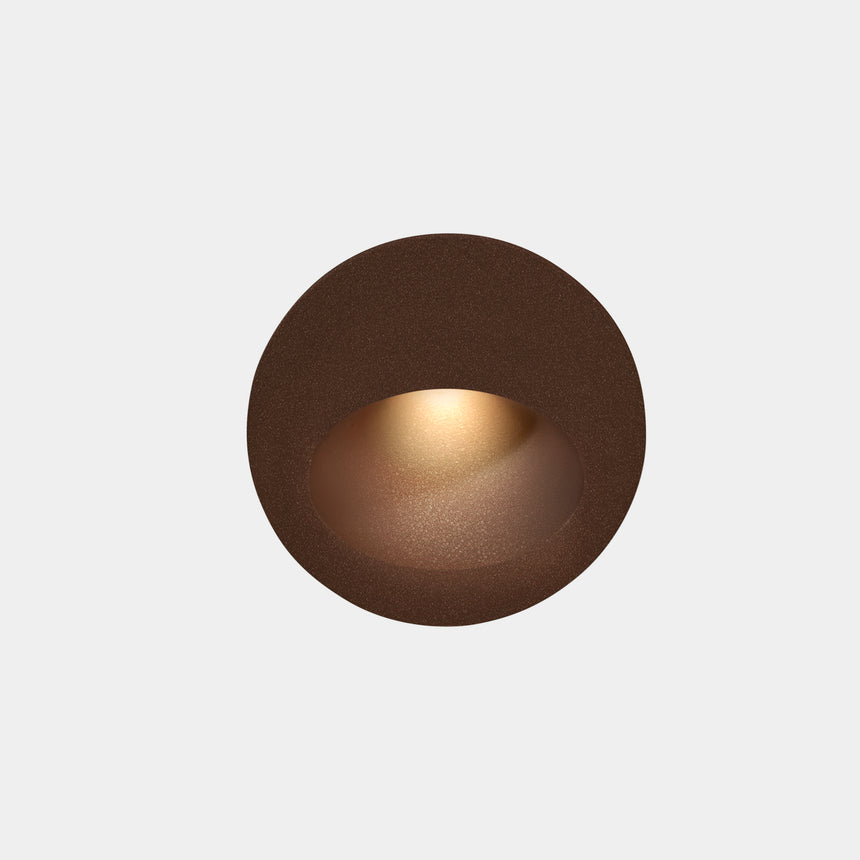 LedsC4 Recessed Wall Light IP66 Bat Round Oval LED 3 3000K Brown 77Lm 05-E108-J6-CL