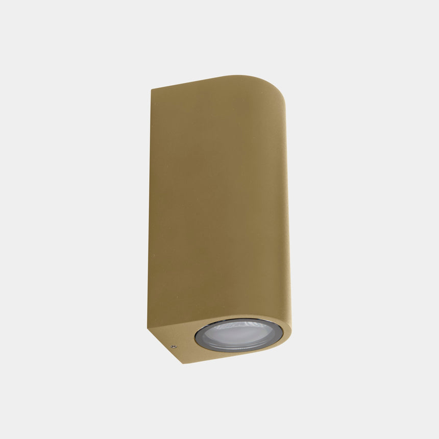 LedsC4 Wall Lamp IP66 Eko Double Emission GU10 8 Gold 05-E159-DL-37
