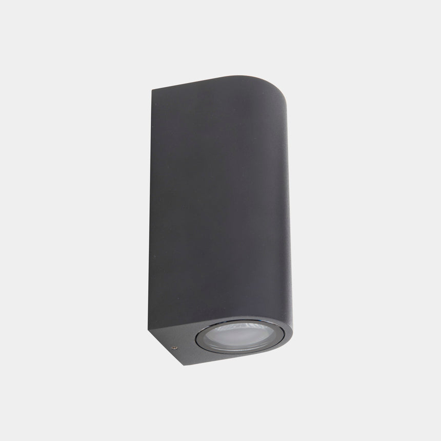 LedsC4 Wall Lamp IP66 Eko Double Emission GU10 8 Urban Gray 05-E159-Z5-37