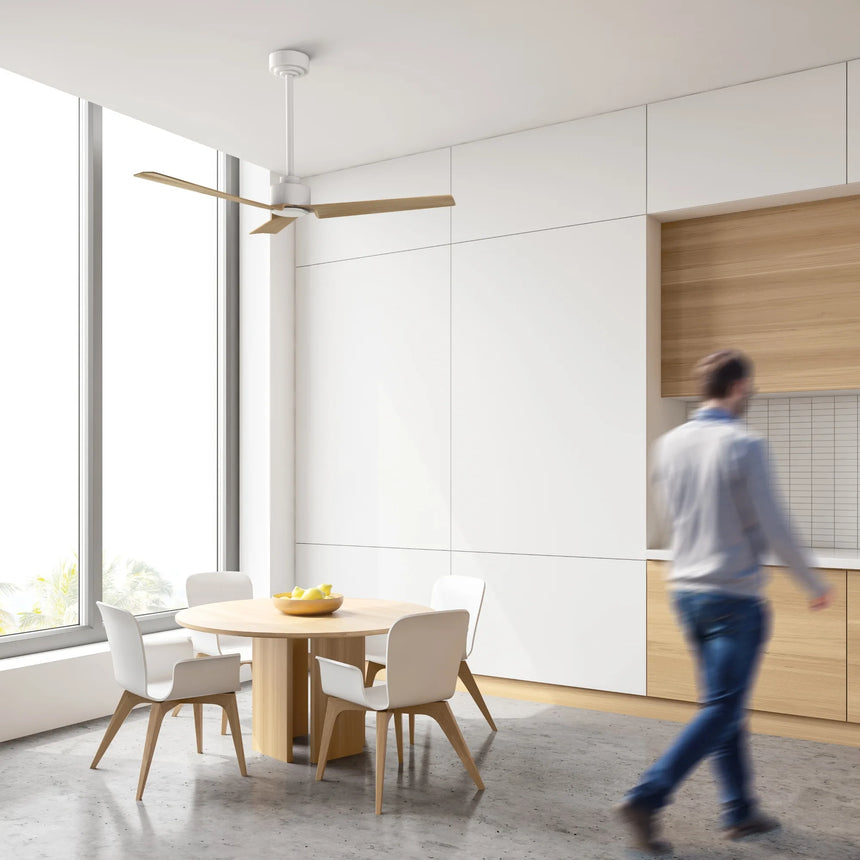 Sulion Ventilador de techo ANNE sin luz blanco madera clara 075817