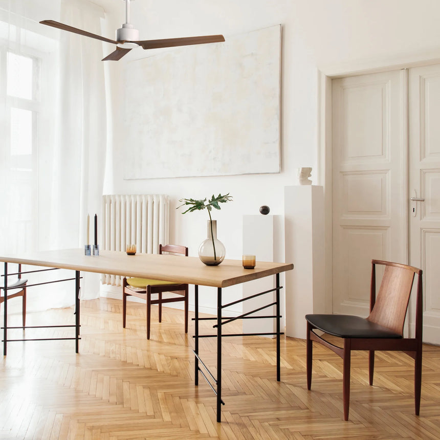 Sulion Ventilador de techo ANNE blanco madera oscura 075818