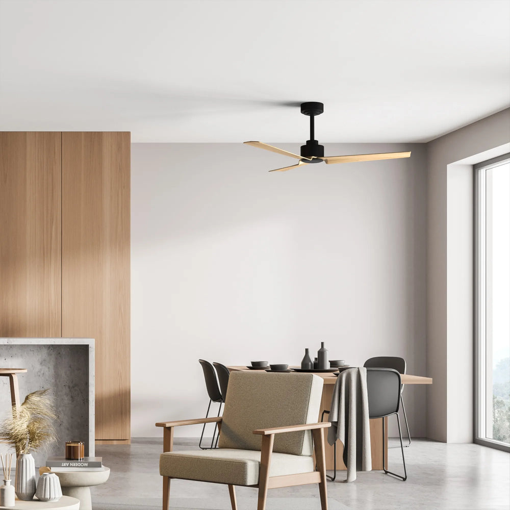 Sulion ANNE Ceiling Fan Black Light Wood 075821