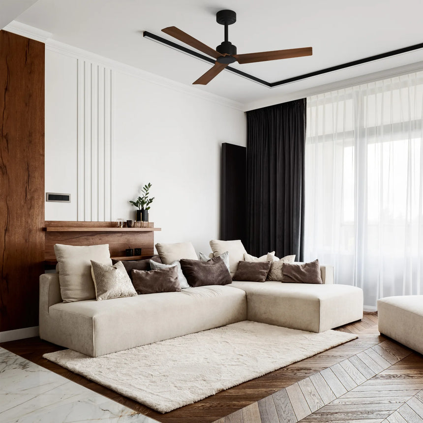 Sulion Ventilador de techo ANNE negro madera oscura 075822