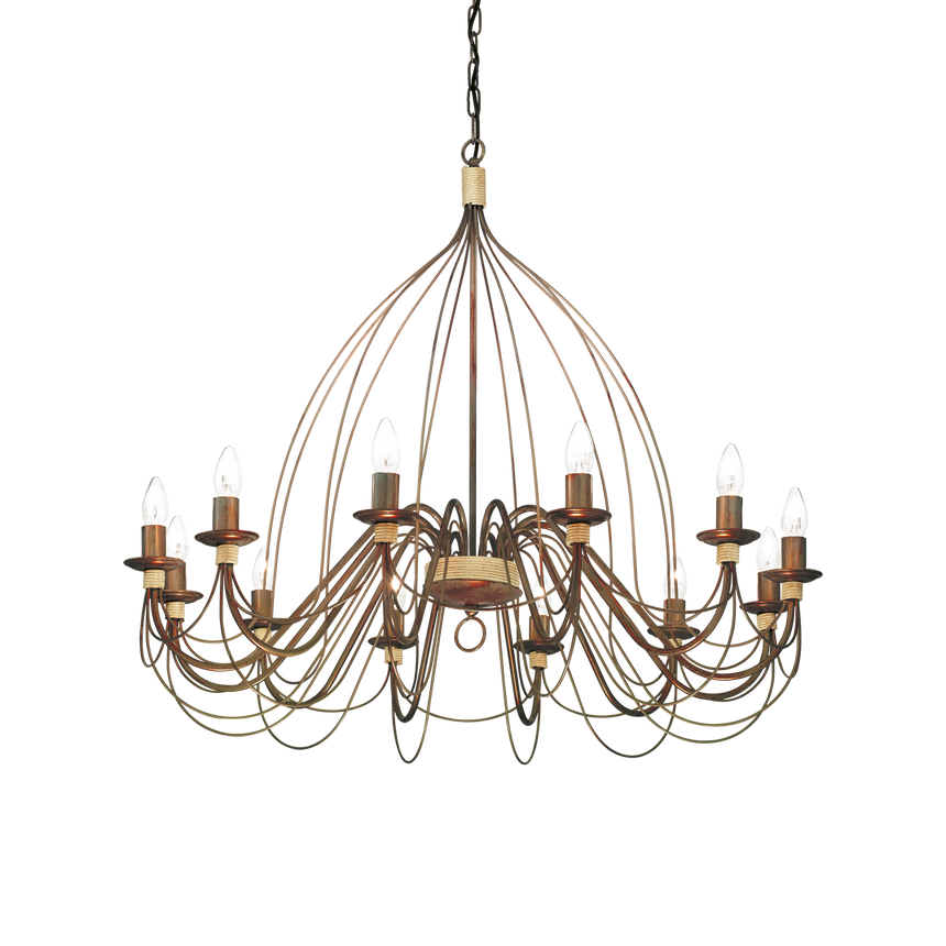 Lámpara colgante Ideal Lux Corte óxido 12 luces 480W Ø95cm 097671