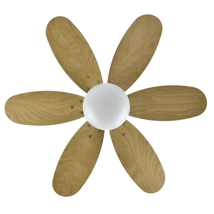 Fabrilamp Alves DC Fan 2xe27 White With 6 Blades Rev. White/Beech 41x85d W/ Remote And Timer 175791601