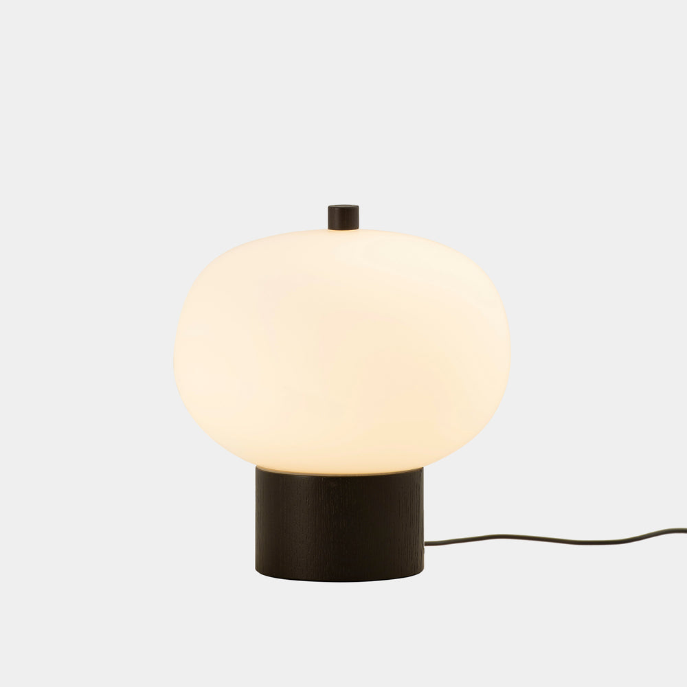 LedsC4 Ilargi Ball Table Lamp Ø230 LED Touch Dimmable Dark Wood 10-6010-92-F9