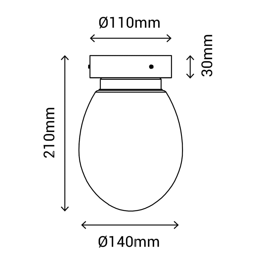 Sulion Támesis Plafón bola oval 1xE14 IP44 D150 - TÁMESIS 1002508