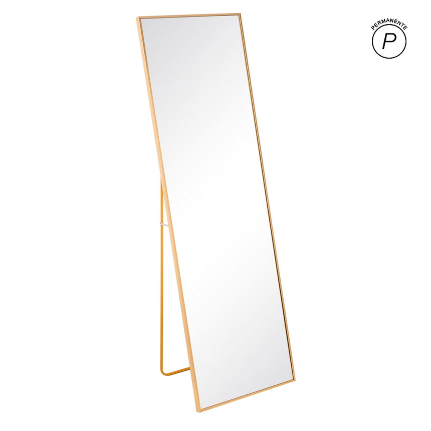 Espejo de pared de aluminio y cristal en dorado 50x160 cm
