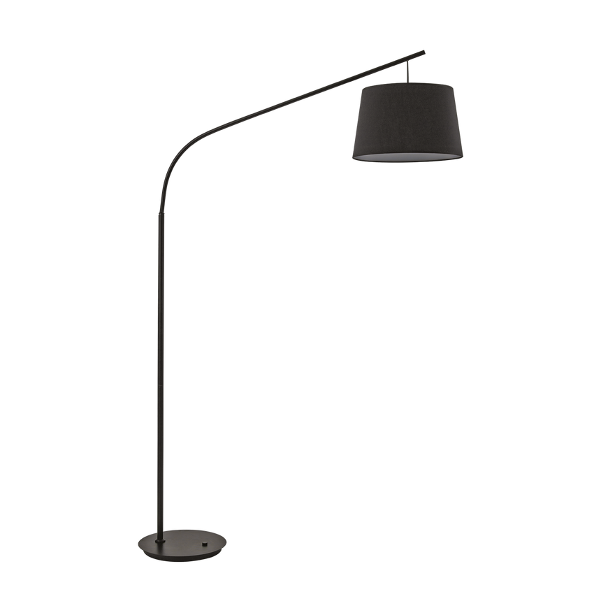 Lámpara de pie Ideal Lux Daddy negro tela 60W 197cm 110363