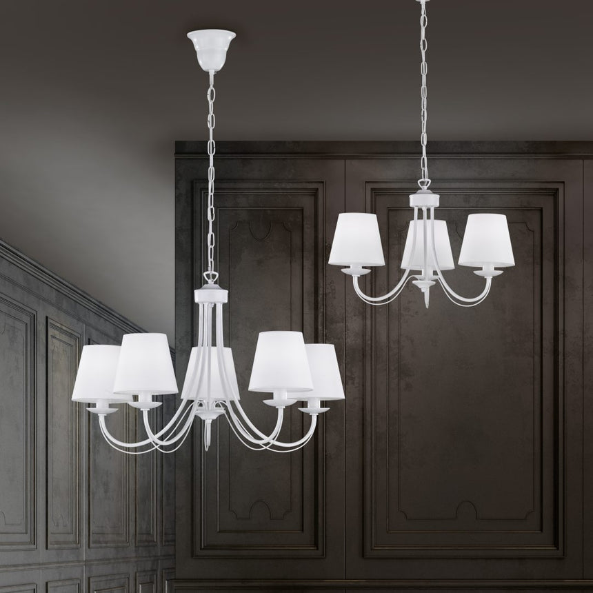 Lámpara Trio Cortez 3 luces blanco mate Ø52cm 110600331 - vista 2