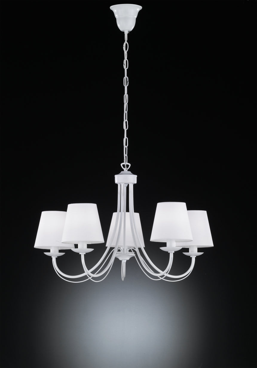Lámpara Trio Cortez 5 luces blanco mate Ø70cm 110600531