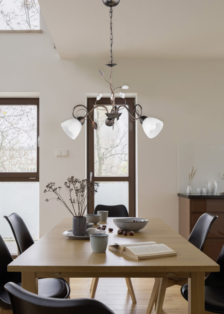 Lámpara Trio Traditio 3 luces óxido Ø70cm 110700328 - vista 3