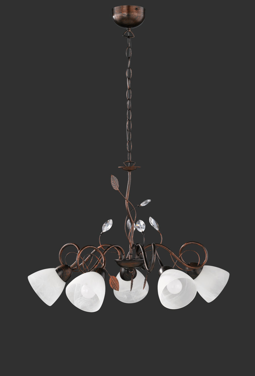 Plafón de techo Trio Traditio LED antique rust 2700K Ø70cm 110700528