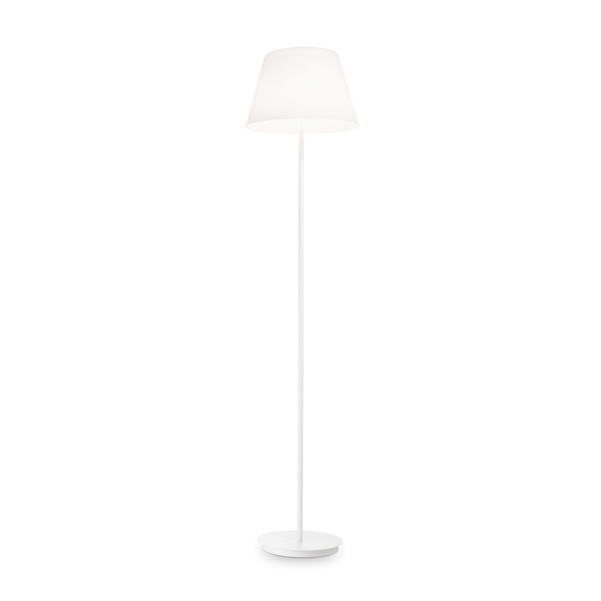 Lámpara de pie Ideal Lux Cylinder blanco cristal 2 luces 120W 175cm 111452